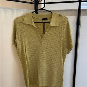 J. Crew Light Green Textured Knit Polo